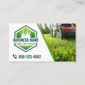 Green Modern Lawn Care Landscaping Photo 名刺 (正面)