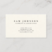 Green Modern Nature Gardener Landscape 名刺 (裏面)