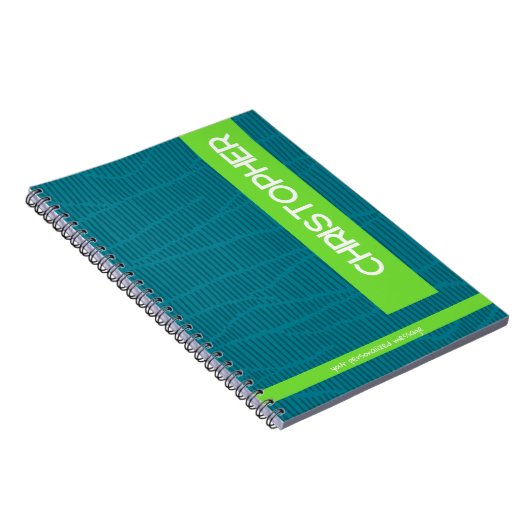 Green Modern Personalized Name ノートブック (右側)