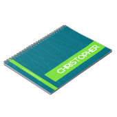 Green Modern Personalized Name ノートブック (左側)
