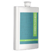 Green Modern Personalized Name フラスク (右)