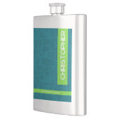 Green Modern Personalized Name フラスク (左)