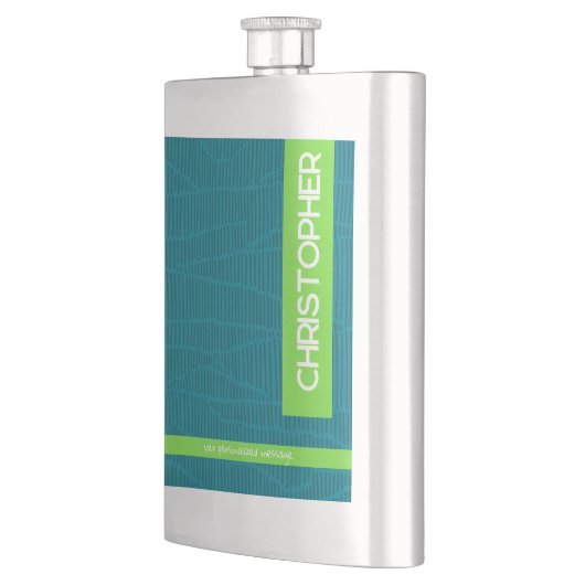 Green Modern Personalized Name フラスク (左)