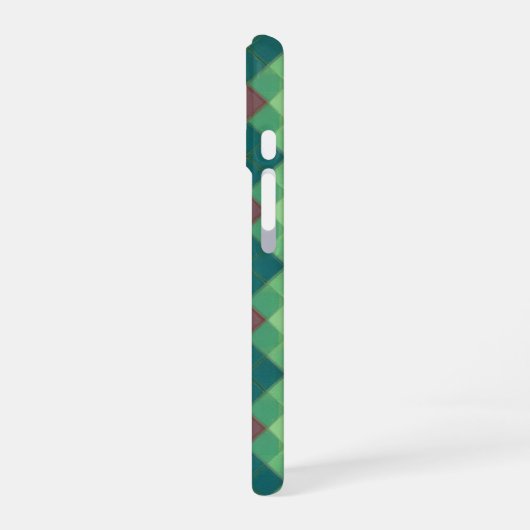 Green Modern Plaid Phone Case iPhone 16ケース (左側面)