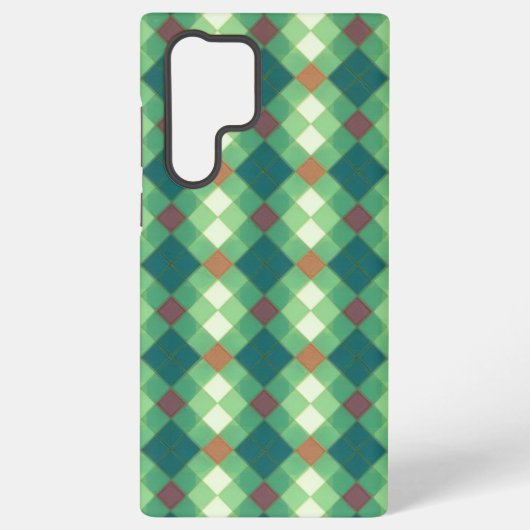 Green Modern Plaid Phone Case Samsung Galaxyケース (裏面)