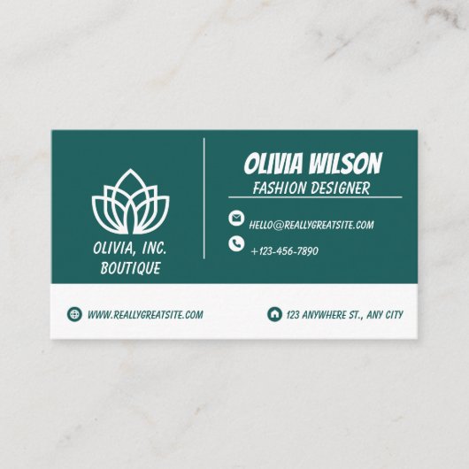 Green Modern QR Code Business Card 名刺 (正面)