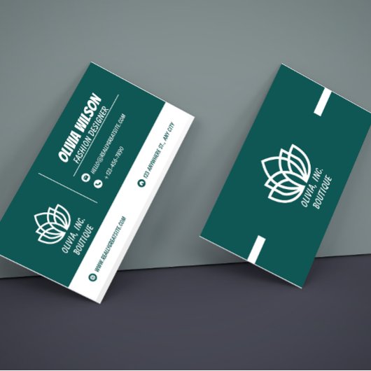 Green Modern QR Code Business Card 名刺