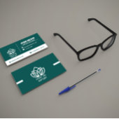 Green Modern QR Code Business Card 名刺
