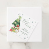 Green Modern Winter Snowman Baby Shower フェイバータグ (インサイチュ)