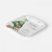 Green Modern Winter Snowman Baby Shower ペーパープレート (傾斜あり)