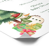 Green Modern Winter Snowman Baby Shower Welcome ポスター (角)