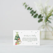 Green Modern Winter Snowman Books For Baby Shower エンクロージャーカード (スタンド正面)