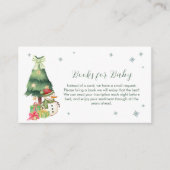 Green Modern Winter Snowman Books For Baby Shower エンクロージャーカード (正面)