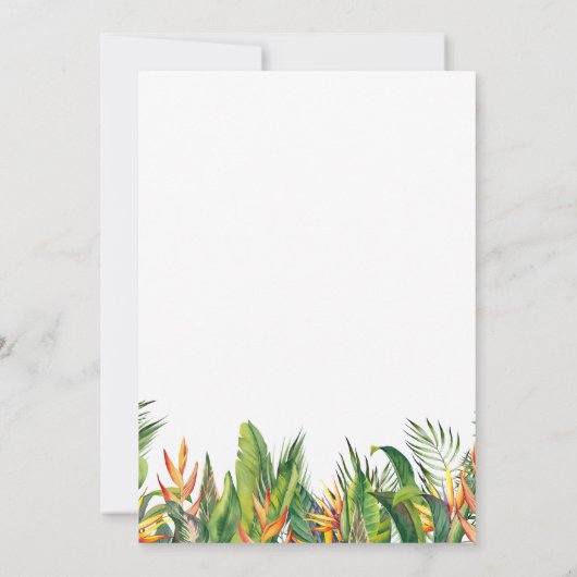 Green Monkey Wild One Safari First Birthday 招待状 (裏面)