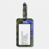 Green Monogram Blue Hydrangea Floral ラゲッジタグ (裏面縦)
