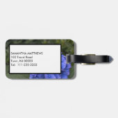 Green Monogram Blue Hydrangea Floral ラゲッジタグ (裏面横)