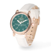 Green Monogram Custom couple floral names  腕時計 (傾斜)