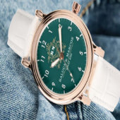 Green Monogram Custom couple floral names 腕時計