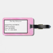 Green Monogram Pink Watercolor  ラゲッジタグ (裏面横)