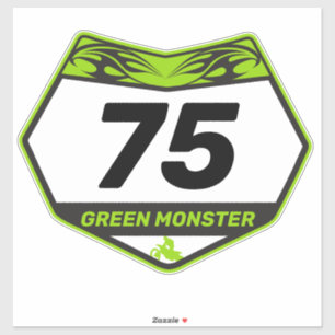 GREEN MONSTER dirtbikeナンバープレートビニールステッカー シール