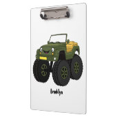 Green monster truck cartoon illustration クリップボード (左)