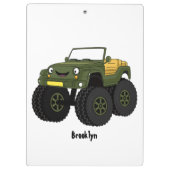 Green monster truck cartoon illustration クリップボード (裏面)