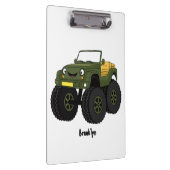 Green monster truck cartoon illustration クリップボード (右)