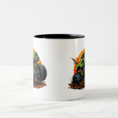 Green Monster Truck Off-Road Racing Illustration ツートーンマグカップ (中央)