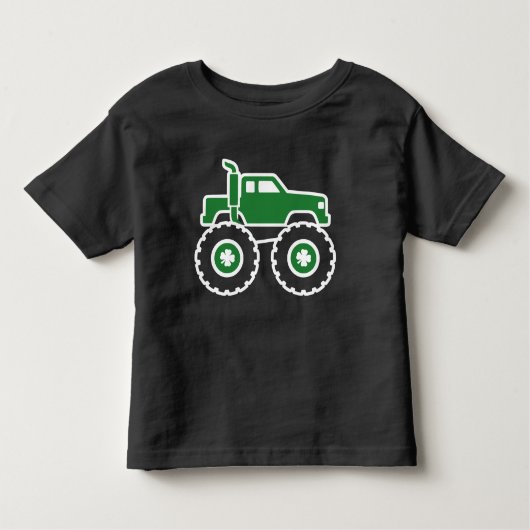 Green Monster Truck Shamrock St. Patrick's Day トドラーTシャツ (正面)