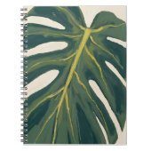 Green Monstera Leaf Botanical Plant Watercolor ノートブック (正面)