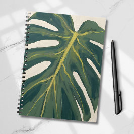 Green Monstera Leaf Botanical Plant Watercolor ノートブック