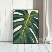 Green Monstera Leaf Botanical Plant Watercolor ポスター