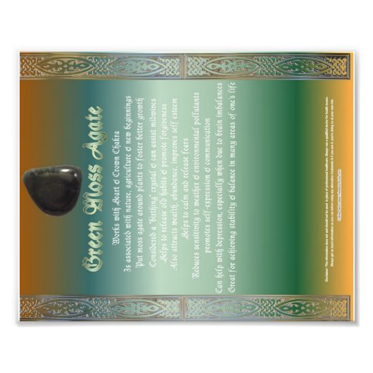 Green Moss Agateのプロパティ・チャート フォトプリント (正面)