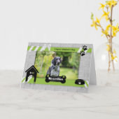 Green Mother's Day from the Dog Photo カード (黄色い花)