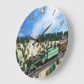 Green Mountain 4-8-2 Train Clock ラージ壁時計 (傾斜)