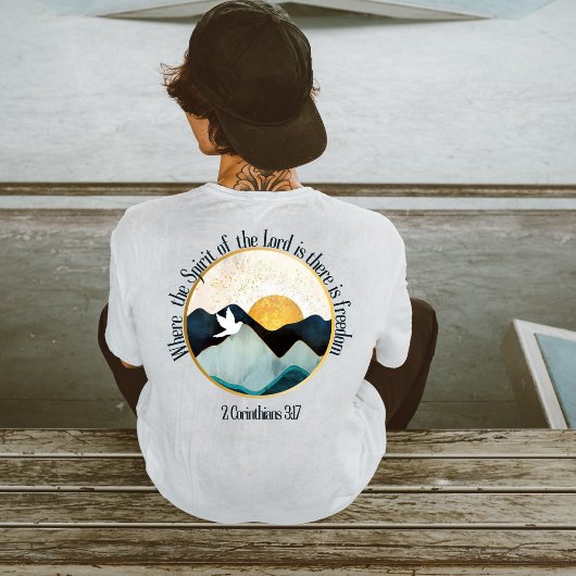 Green mountains freedom bible scripture tシャツ