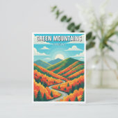 Green Mountains Vermont Fall Foilage ポストカード (スタンド正面)