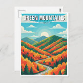 Green Mountains Vermont Fall Foilage ポストカード (正面/裏面)
