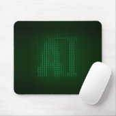 Green mousepad with a hidden message about AI. マウスパッド (マウス)