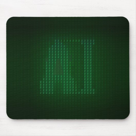 Green mousepad with a hidden message about AI. マウスパッド (正面)