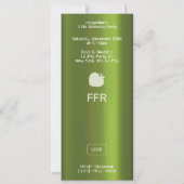 Green MP3 Music Player Birthday 招待状 (裏面)