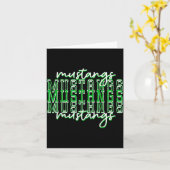 Green Mustang Pride School Srit Game Day Mustangs  カード (黄色い花)