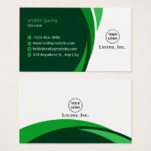 Green & Navy Blue Modern Corporate Business Card (正面&裏面)