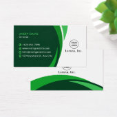 Green & Navy Blue Modern Corporate Business Card (デスク)
