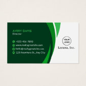 Green & Navy Blue Modern Corporate Business Card (正面)