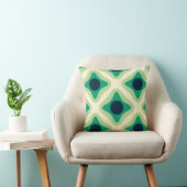  Green & Navy Geometric Patter Throw Pillow クッション (椅子)