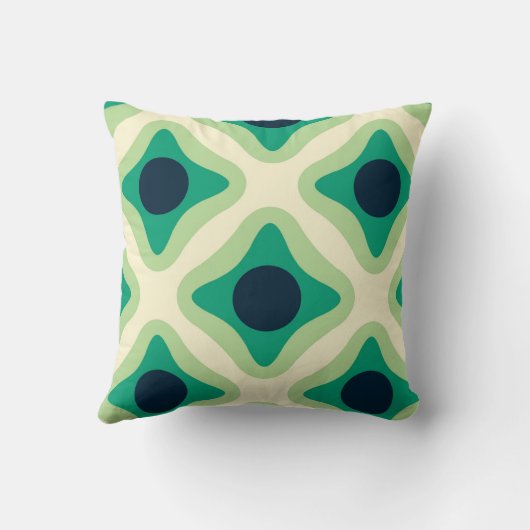  Green & Navy Geometric Patter Throw Pillow クッション (裏面)