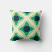  Green & Navy Geometric Patter Throw Pillow クッション (正面)