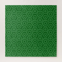Green Nested Hexagons Jigsaw Puzzle ジグソーパズル