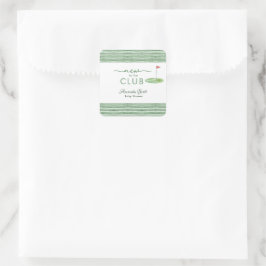 Green New to the Club Golf Theme Baby Shower  スクエアシール